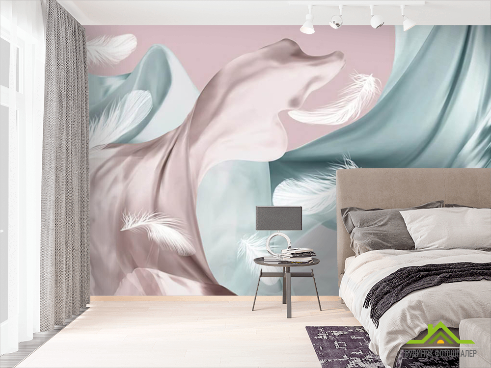 Фотошпалери Пір'я на тлі атласу