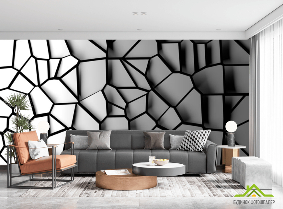 выбрать Фотообои Серая 3д стена Каталог фотообоев на стену