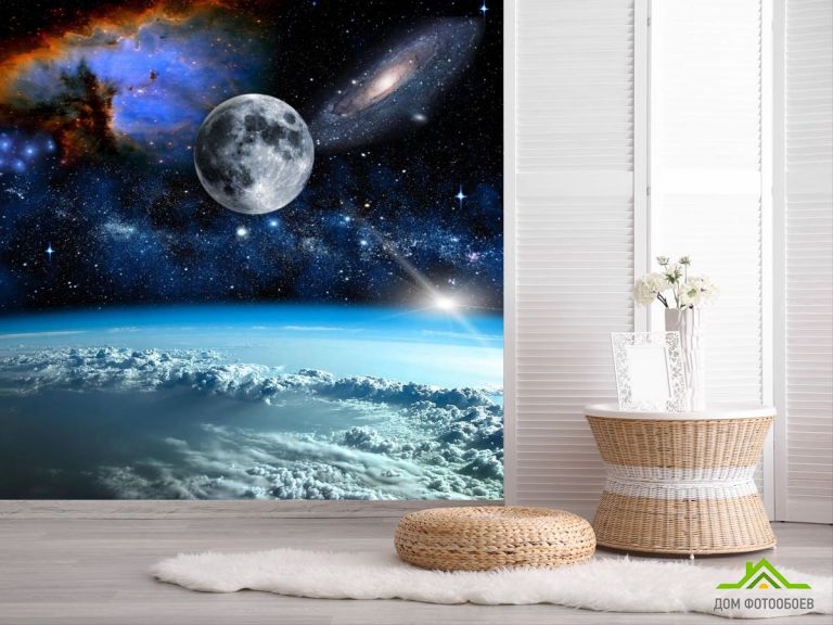 Фотообои космос и луна над олаками