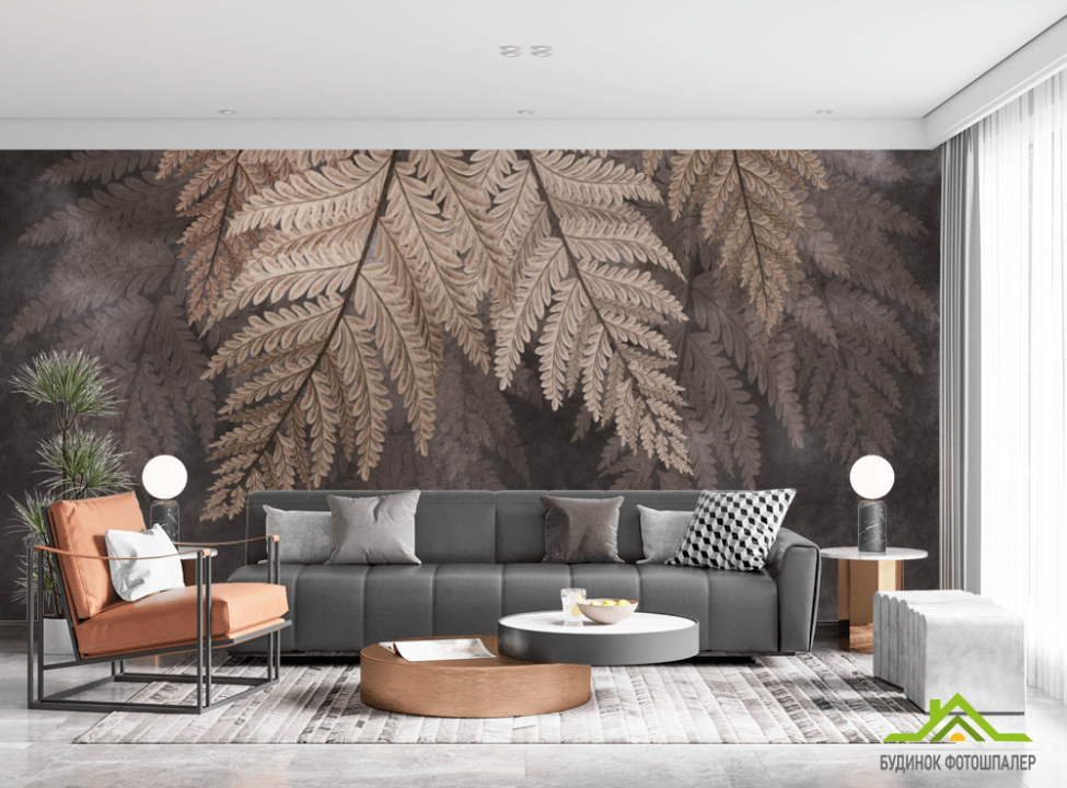 выбрать Фотошпалери коричневі листя папороті Каталог фотошпалер на стіну
