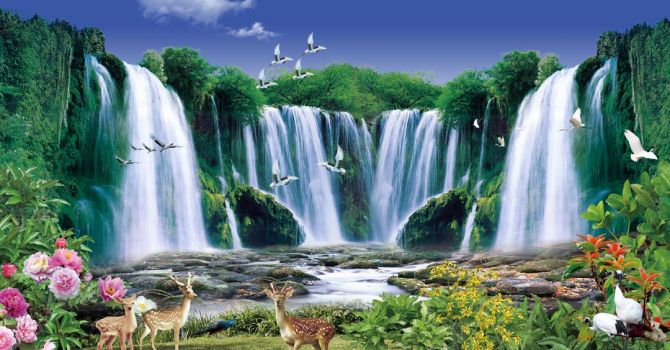 Фотообои Живописный водопад
