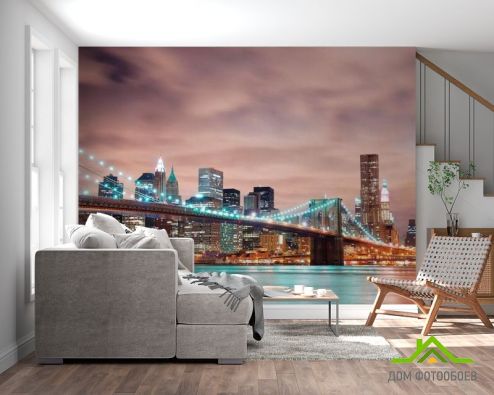 выбрать Фотообои Яркий мост New York Фотообои Фотообои Города: горизонталная, горизонтальная ориентация на стену