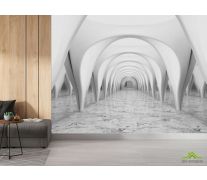 Фотообои 3д тоннель серый