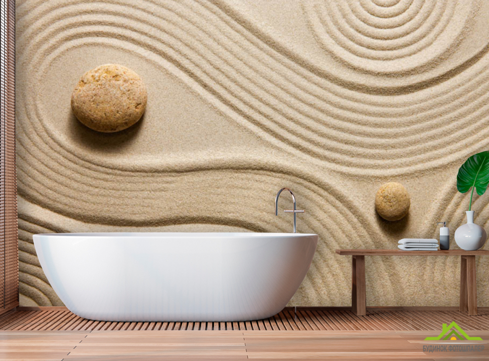 выбрать Фотошпалери Дзен і пісок Фотошпалери в ванну на стіну