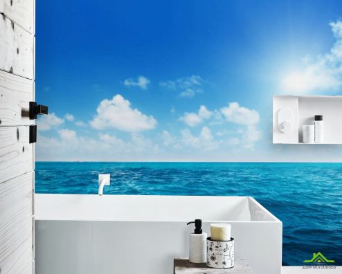 выбрать Фотообои Море с облаками Фотообои в ванную на стену