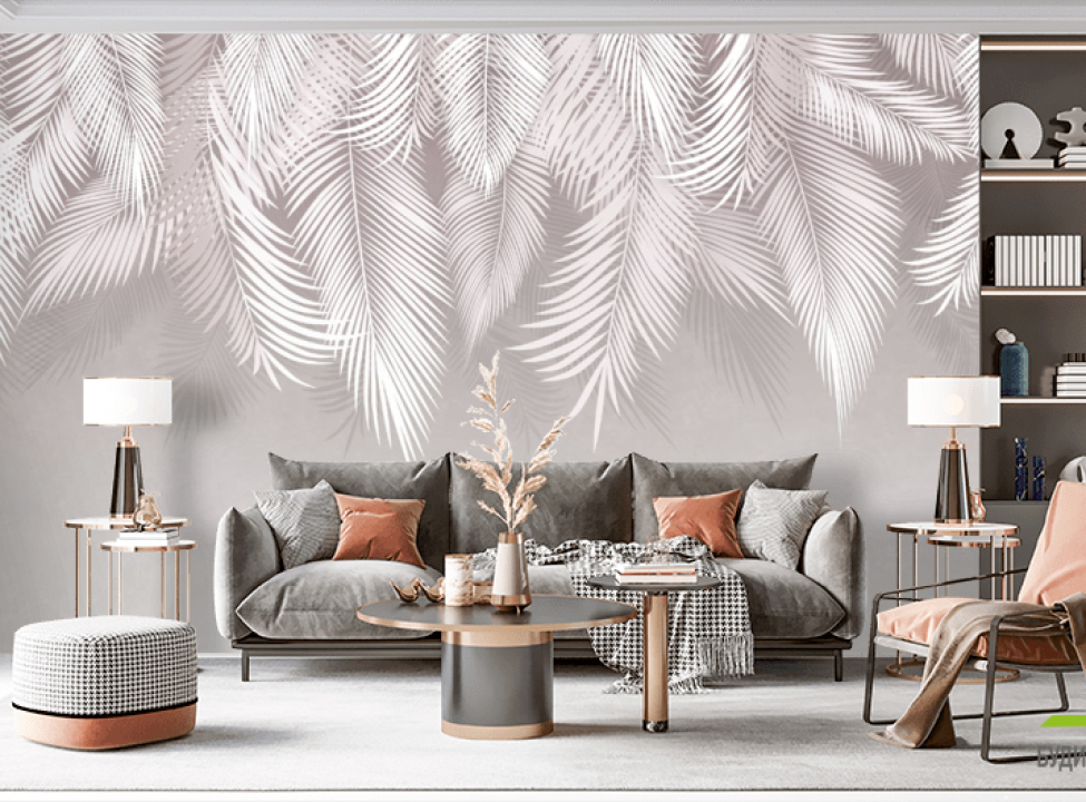 выбрать Фотошпалери сірі листя на стіну Каталог фотошпалер на стіну