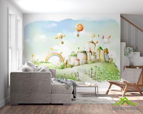 выбрать Фотообои Воздушные шары Фотообои Фотообои Иллюстрации: рисунок  на стену