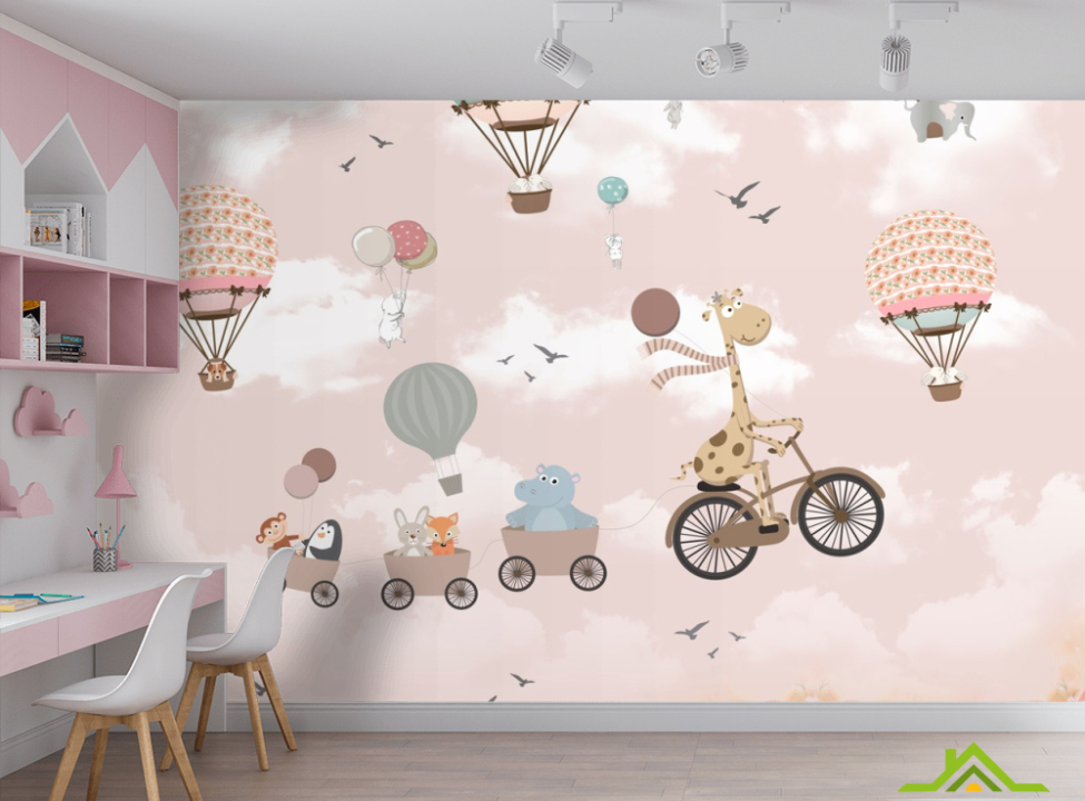 выбрать Фотообои Жирафик и воздушные шары Фотообои Little kids на стену