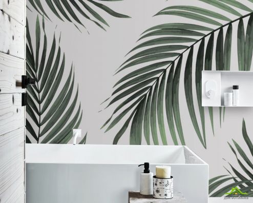 выбрать Фотообои Пальмовые ветки Фотообои в ванную на стену