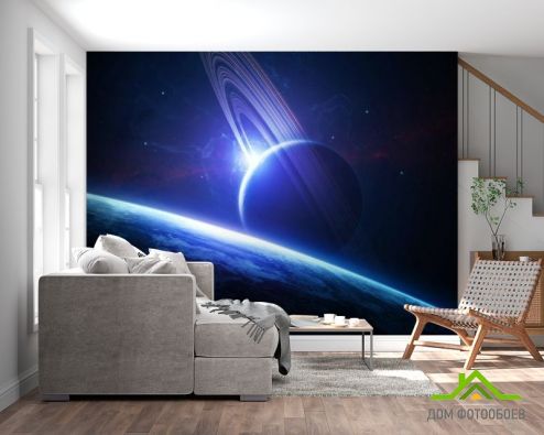 выбрать Фотошпалери Планета сатурн Фотошпалери Фотошпалери Космос: малюнок  на стіну