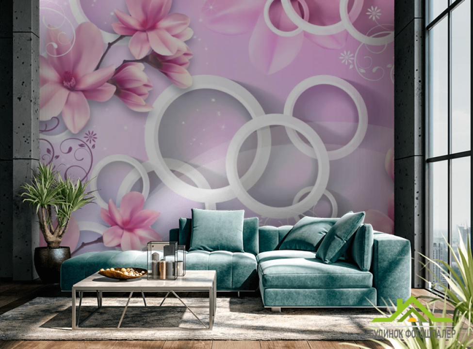 выбрать Фотошпалери Квіти і кола 3d Каталог фотошпалер на стіну