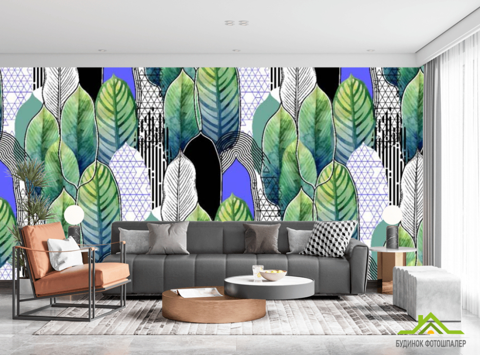 выбрать Фотошпалери Патерн з листя Каталог фотошпалер на стіну