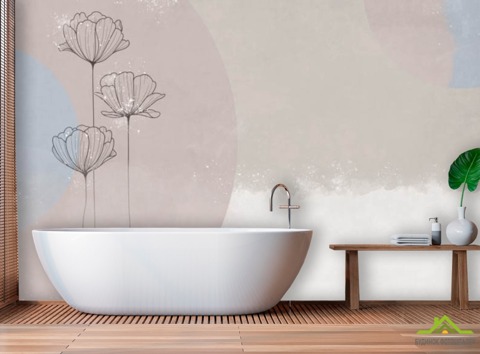 выбрать Фотообои Дизайнерский принт с цветами Каталог фотообоев на стену