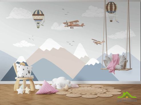 выбрать Фотообои Воздушные шары и голубые горы Фотообои Little kids на стену