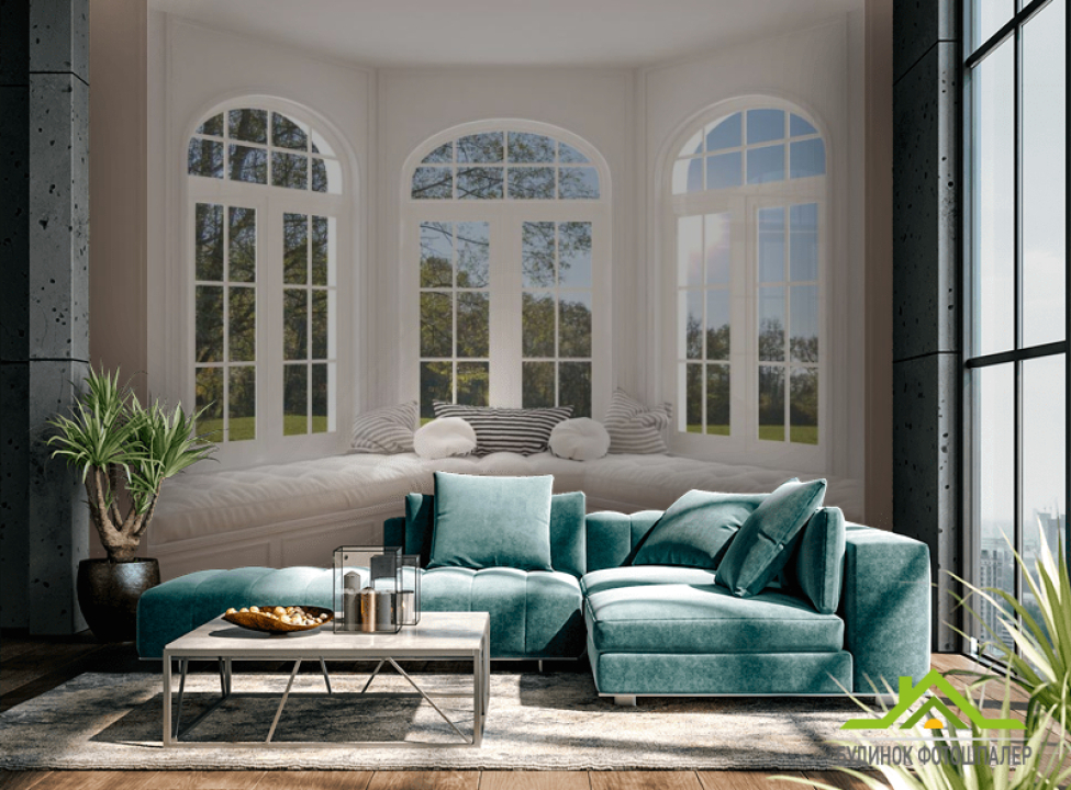 выбрать Фотошпалери поляна за вікном білим Каталог фотошпалер на стіну