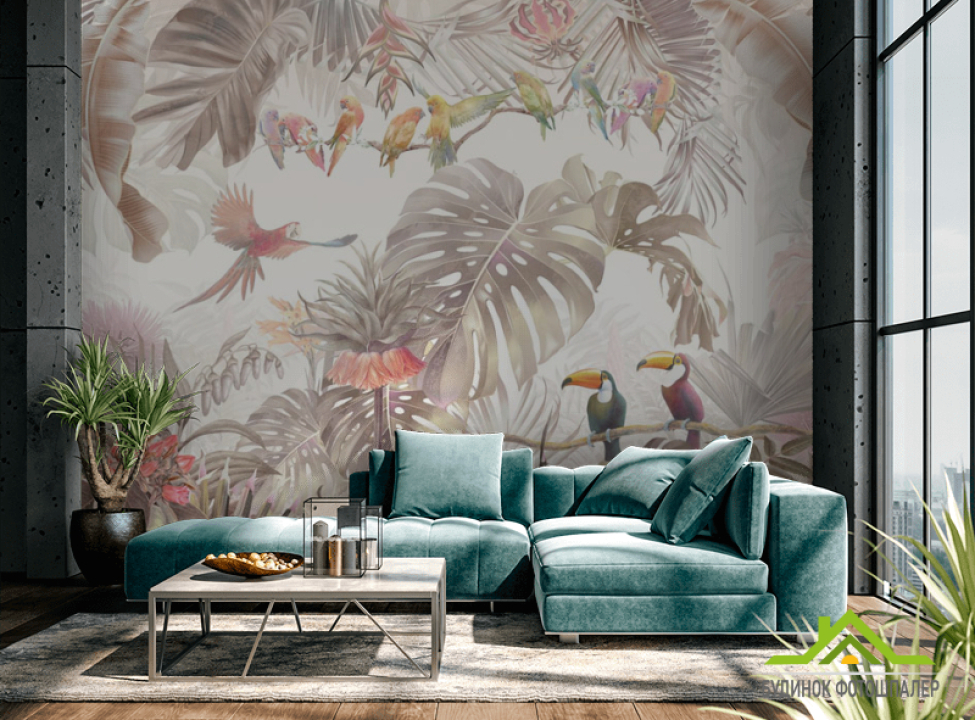 выбрать Фотообои Попугаи в тропиках Каталог фотообоев на стену