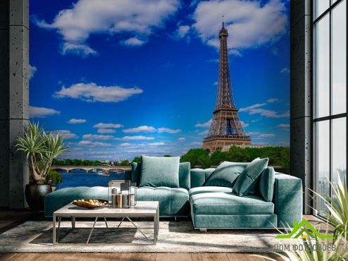 выбрать Фотообои ярко-синее небо Парижа Фотообои Париж на стену