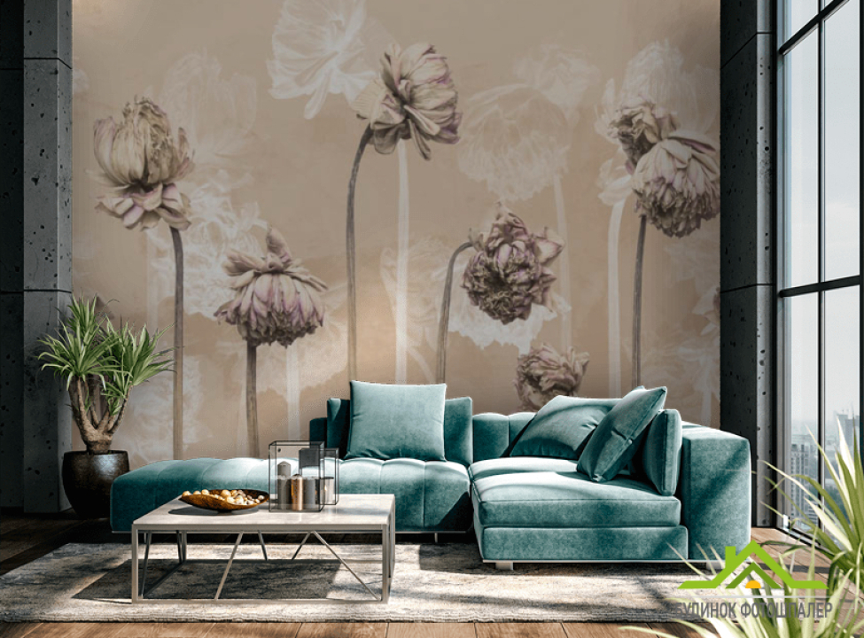 выбрать Фотошпалери мінімалістичні квіти Каталог фотошпалер на стіну