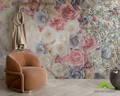 выбрать Фотообои 3D бумажные розы Фотообои 3D фотообои: горизонталная, горизонтальная ориентация на стену