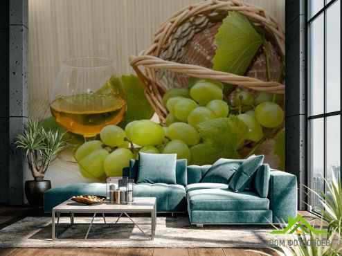 выбрать Фотообои зеленый виноград Фотообои Еда и напитки на стену