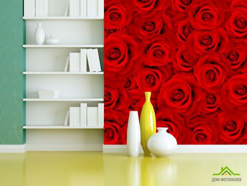 выбрать Фотообои Букет роз алых Фотообои Цветы на стену