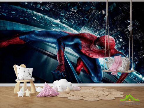 выбрать Фотообои Человек паук в городе Фотообои, цвет: «разноцветный, горизонталная, горизонтальная» на стену
