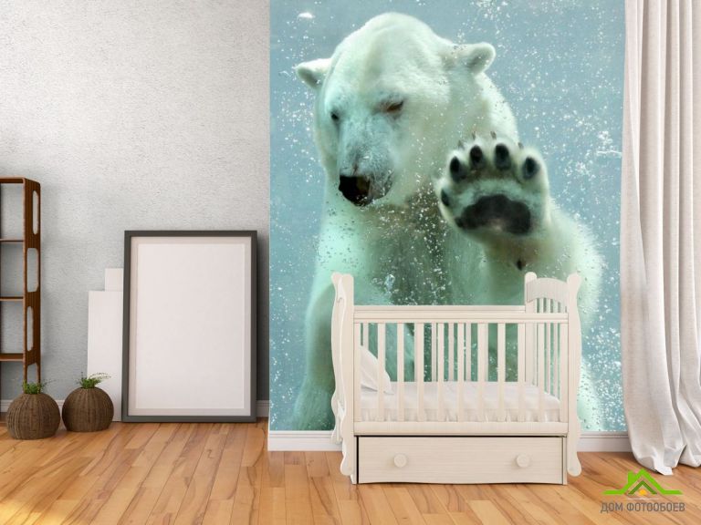 Фотообои белый медведь под водой
