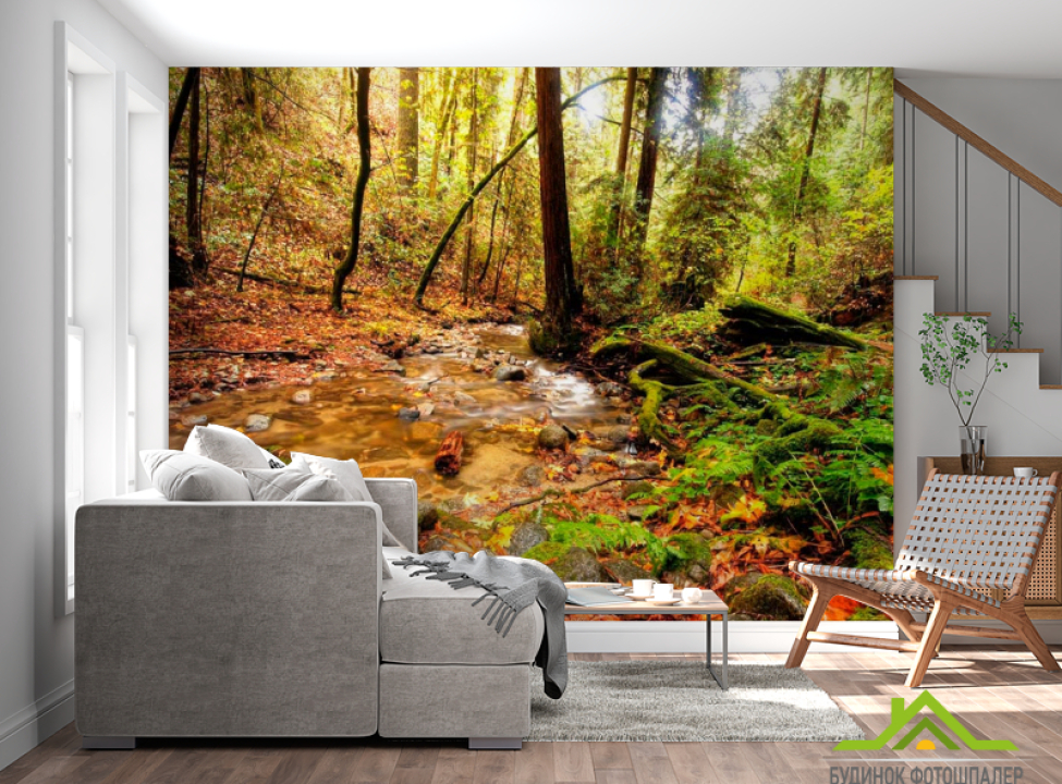 выбрать Фотообои Ручей в лесу Каталог фотообоев на стену
