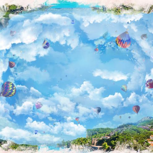 выбрать Фотообои воздушные шары Голубые фотообои на стену