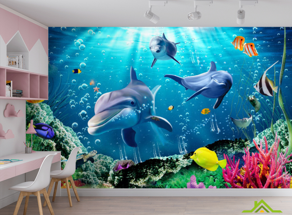 выбрать Фотошпалери Дельфіни в морі Каталог фотошпалер на стіну