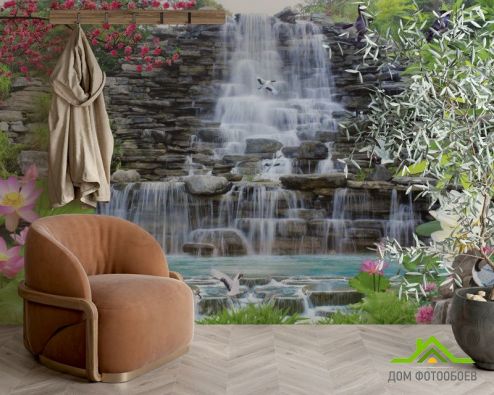выбрать Фотообои Каменный водопад Фотообои Фотообои Природа: горизонталная, горизонтальная ориентация на стену