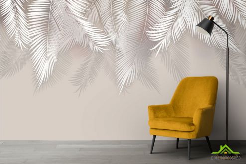 выбрать Фотообои Пушистые пальмовые листья на стену Фотообои Дизайнерские листья на стену