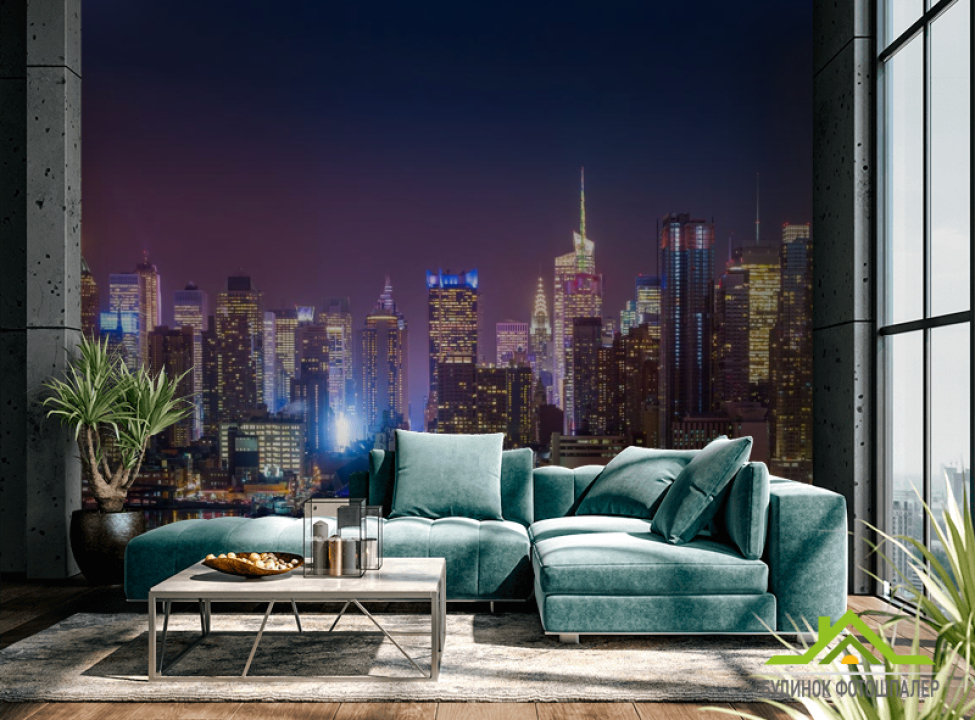 выбрать Фотошпалери Нью Йорк вночі Каталог фотошпалер на стіну