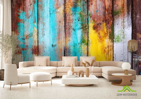 выбрать Фотообои разноцветные деревянные доски Фотообои, цвет: «горизонталная, горизонтальная» на стену