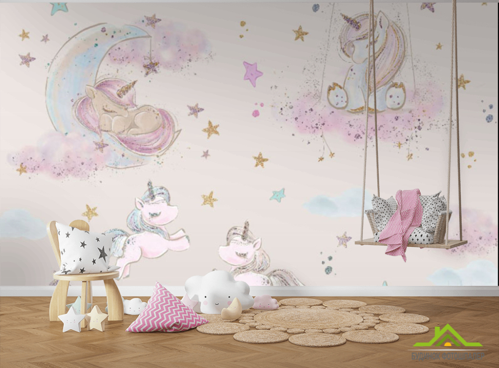 выбрать Фотошпалери Єдиноріжки рожеві для дівчинки Каталог фотошпалер на стіну