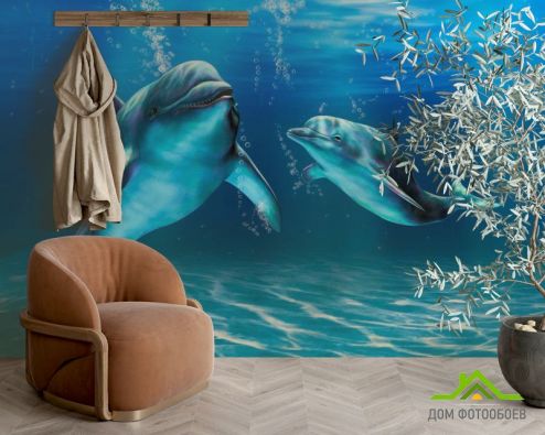 выбрать Фотообои Игры дельфинов Фотообои Фотообои Животные: горизонталная, горизонтальная, фото ориентация на стену