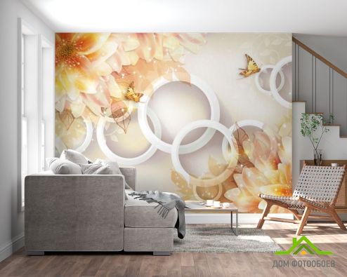 выбрать Фотообои Жёлтые хризантемы 3d Фотообои 3D фотообои: картинка  на стену