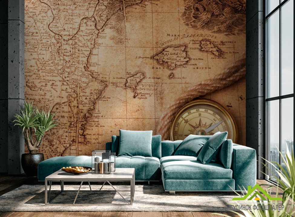 выбрать Фотошпалери Компас і карта світу Каталог фотошпалер на стіну