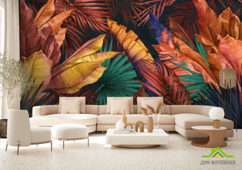 выбрать Фотообои Яркие тропические листья Каталог фотообоев на стену