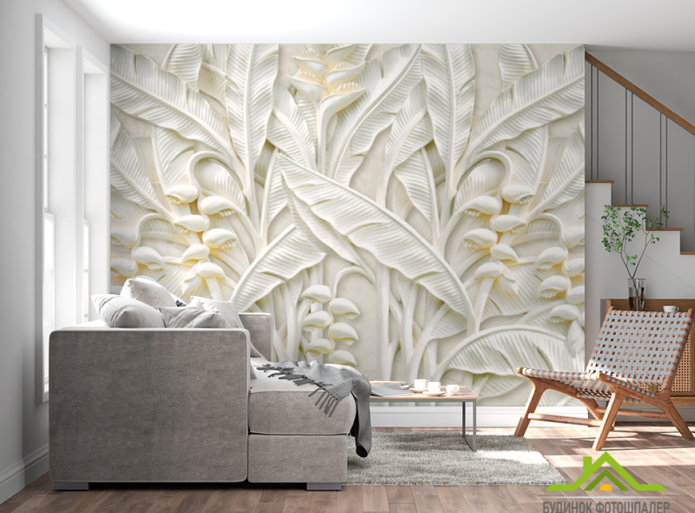 выбрать Фотообои Гипсовые листья Каталог фотообоев на стену