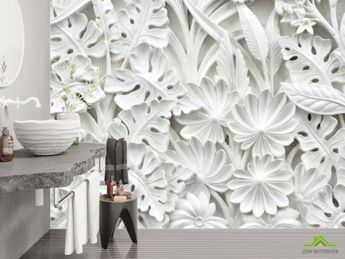 выбрать Фотошпалери 3D квіти Ванна Кімната: квадратна, горизонтальна орієнтація на стіну