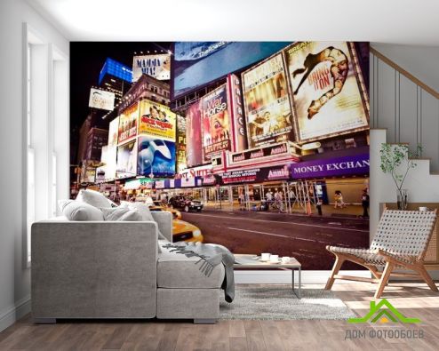 выбрать Фотообои Реклама, такси, New York Фотообои, цвет: «разноцветный, фото» на стену