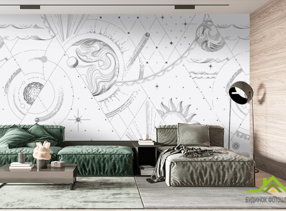 выбрать Фотообои Восточный узор в стиле line art Каталог фотообоев на стену