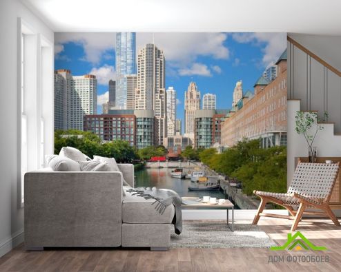 выбрать Фотообои Skyline Чикаго Фотообои, цвет: «горизонталная, горизонтальная» на стену