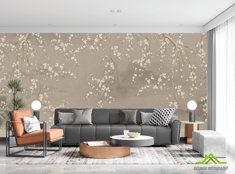 выбрать Фотошпалери гілки в япоському стилі Фотошпалери Східний стиль на стіну