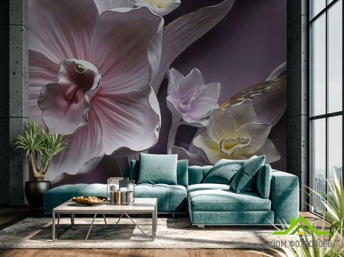 выбрать Фотообои Фарфоровые цветы Фотообои 3Д барельеф на стену