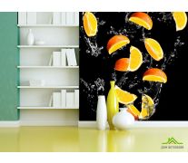 Фотообои апельсинкаи на чёрном фоне