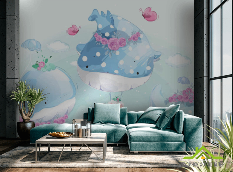 выбрать Фотошпалери синій кит Каталог фотошпалер на стіну