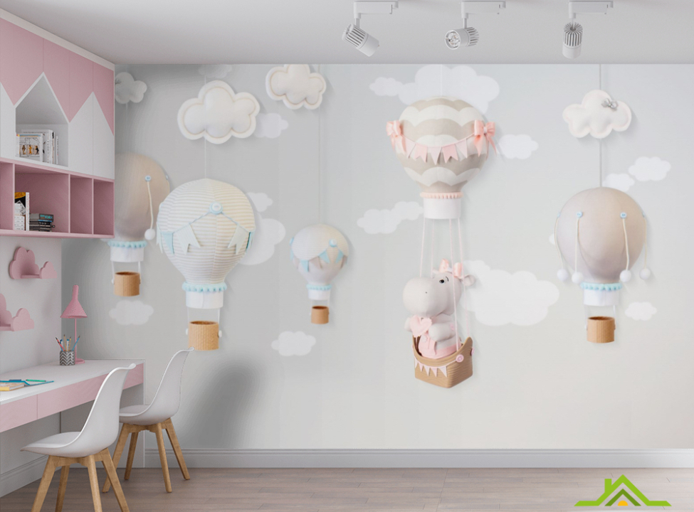 выбрать Фотообои воздушные шары с животными Фотообои Little kids на стену