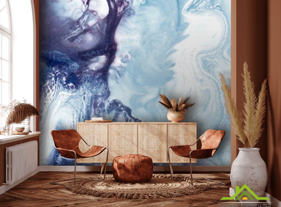 выбрать Фотообои Сине-фиолетовый флюид Фотообои Fluid art на стену